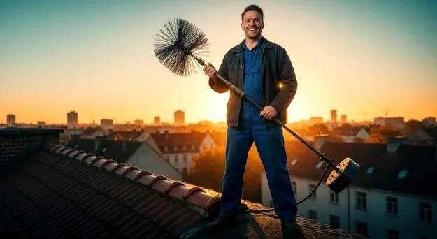 Chimney technician on a Lone Tree rooftop